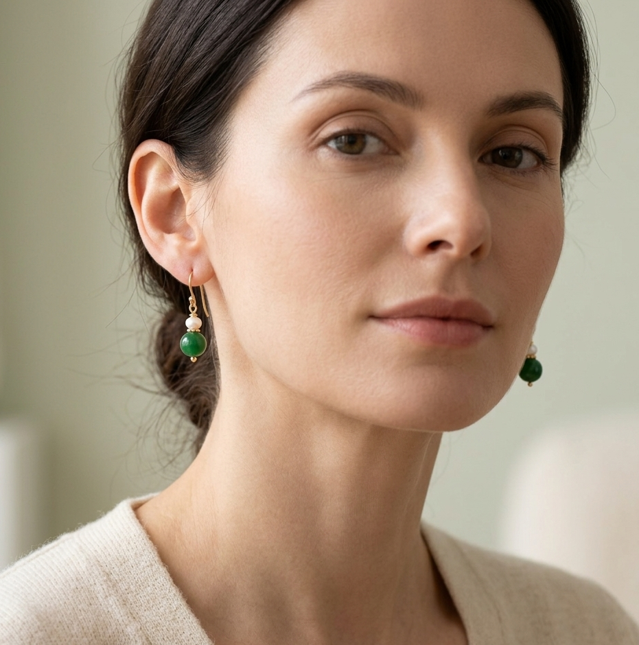 Grace Natural Jade Earrings