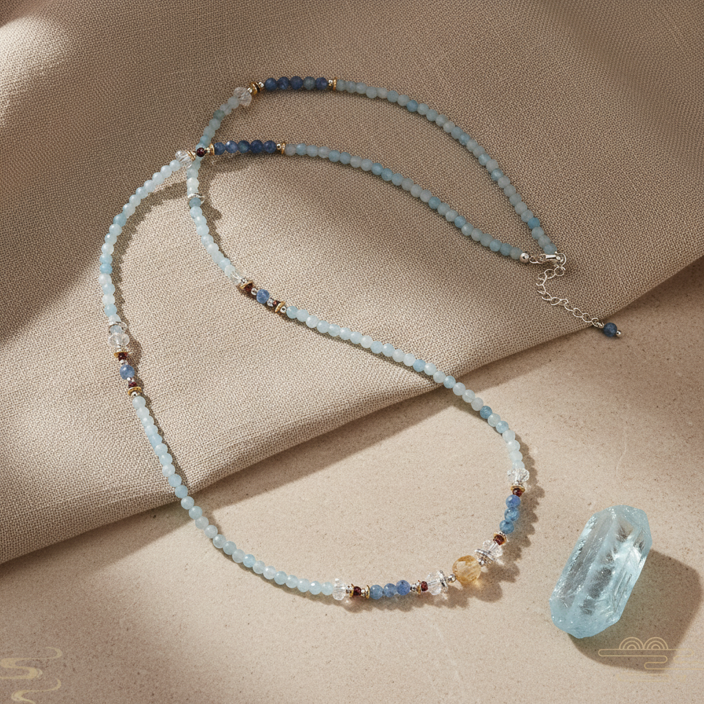 Luminance Natural Aquamarine Necklace