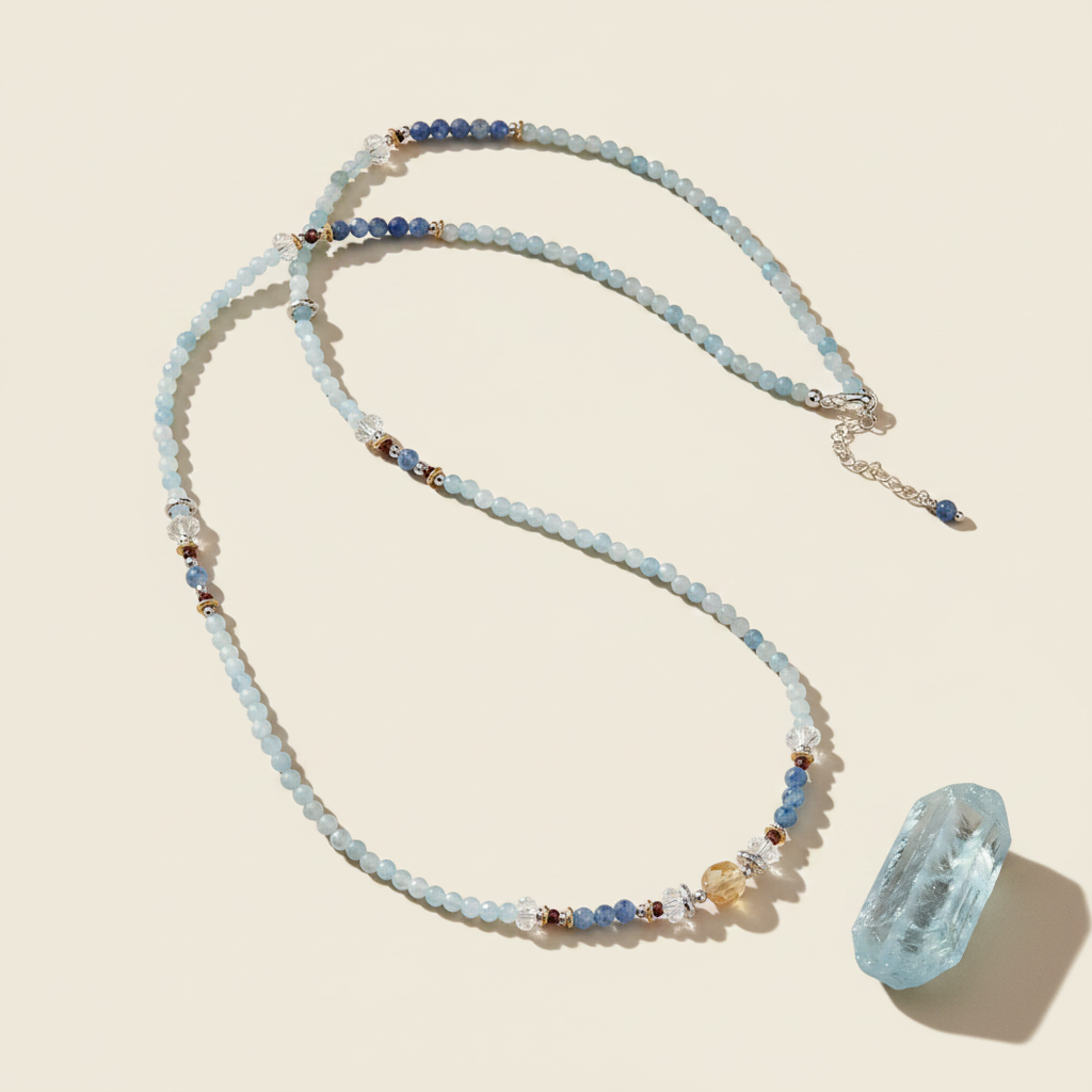 Luminance Natural Aquamarine Necklace