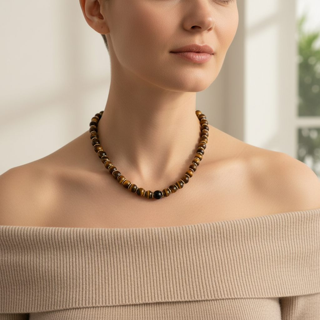 Earth Shield Tiger's Eye Necklace