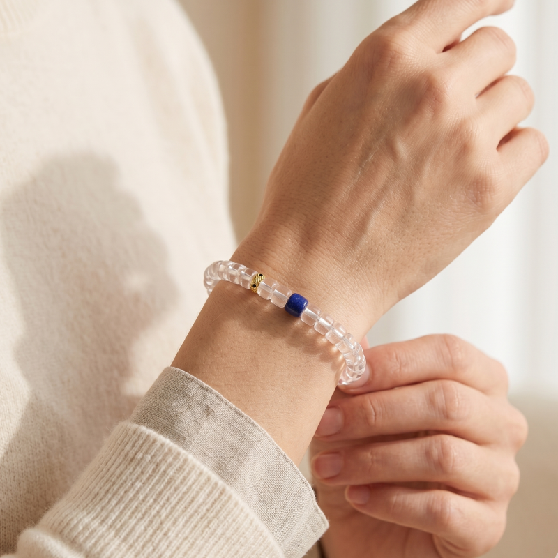 Harmony Essence Clear Quartz & Lapis Bracelet