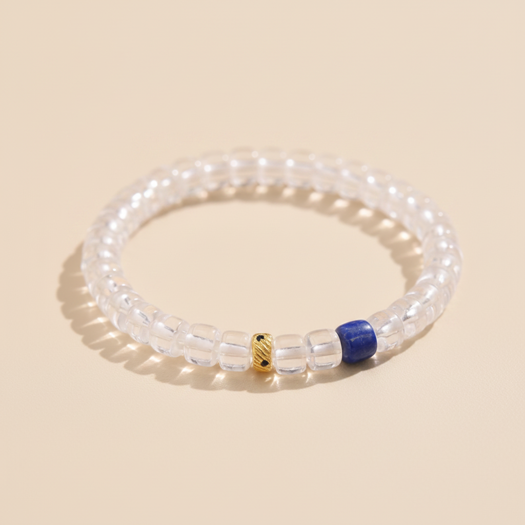 Harmony Essence Clear Quartz & Lapis Bracelet