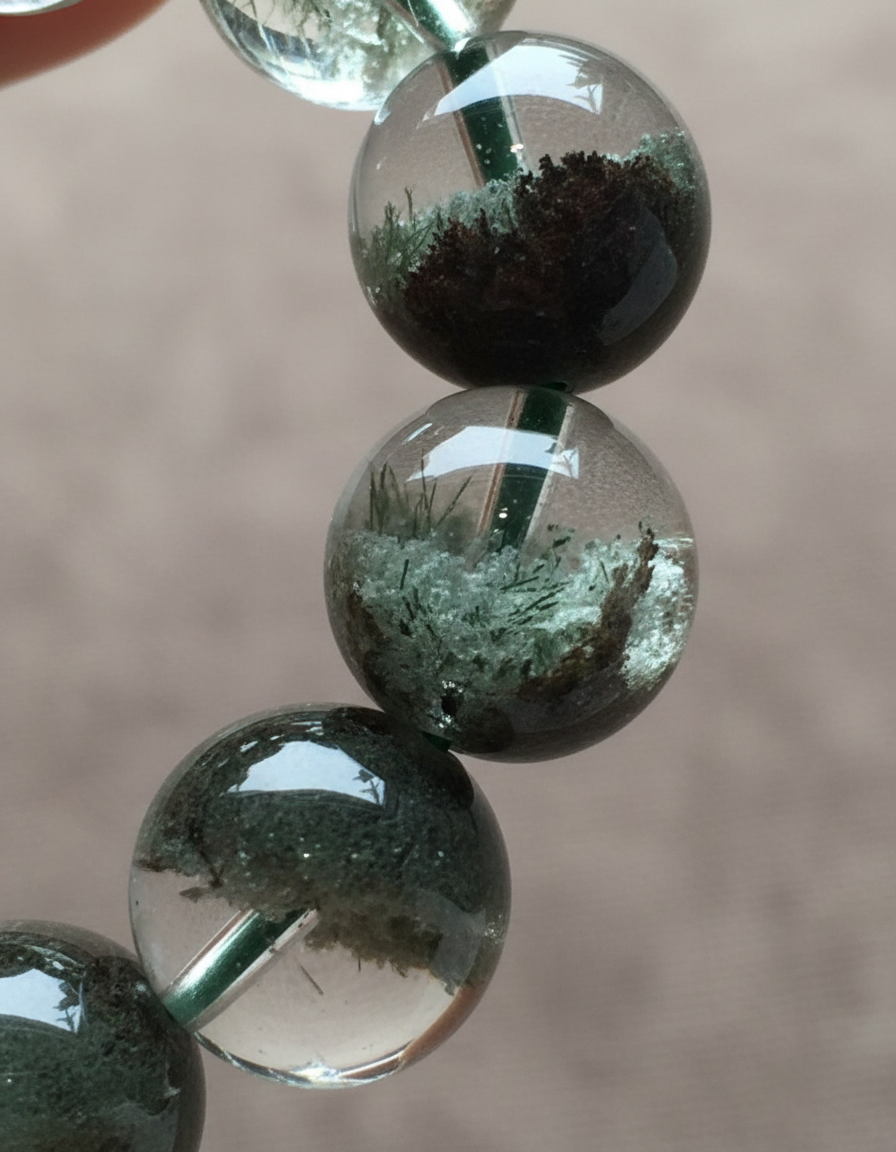 Bloom Abundance Natural Green Phantom Quartz Bracelet