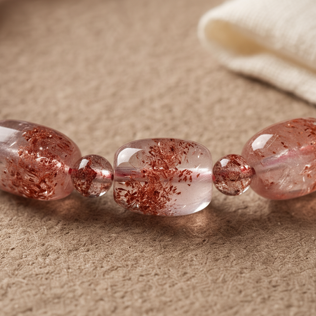 Rosé Whisper Strawberry Quartz Bracelet