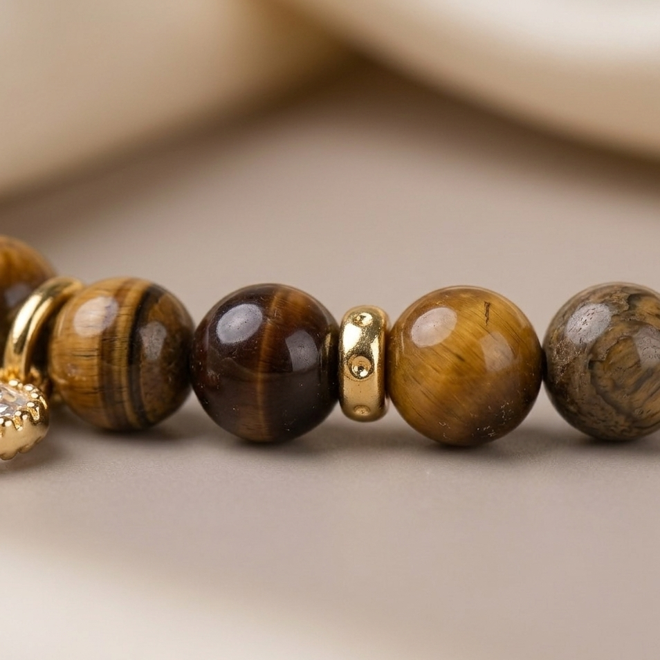 Poise Natural Tiger's Eye Bracelet & Ring Sets