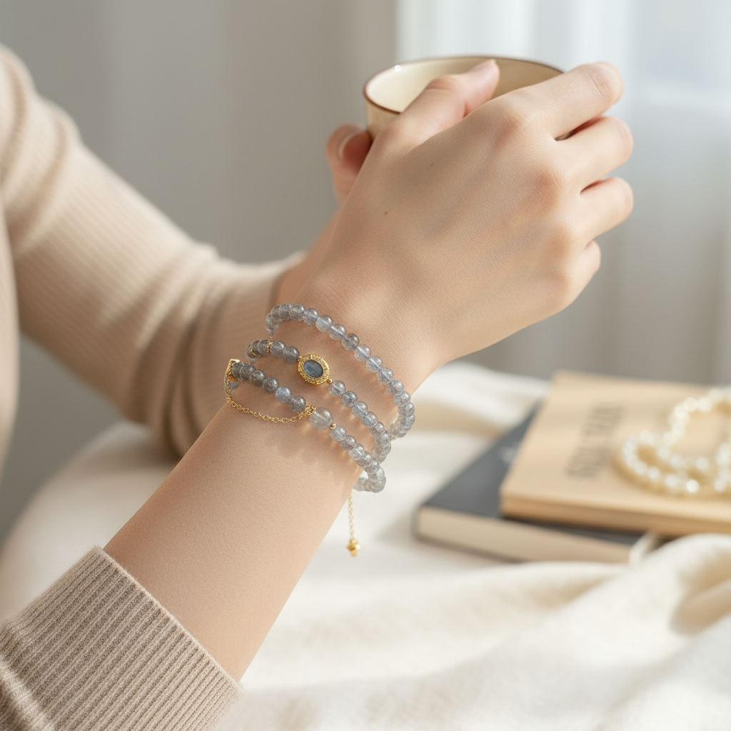 Awaken Grey Moonstone Bracelet