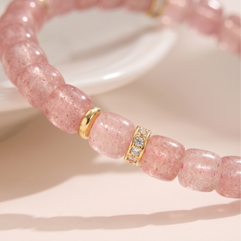 Charming Strawberry Quartz Bracelet