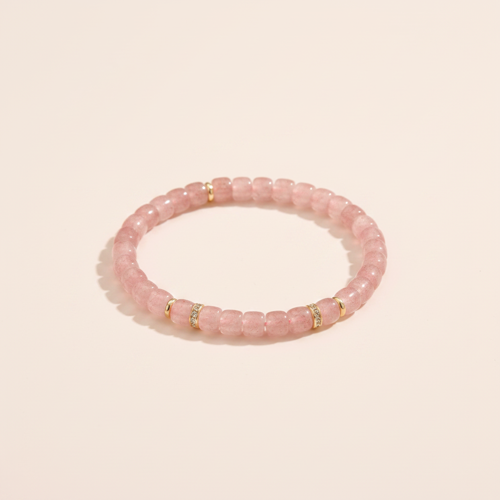 Charming Strawberry Quartz Bracelet