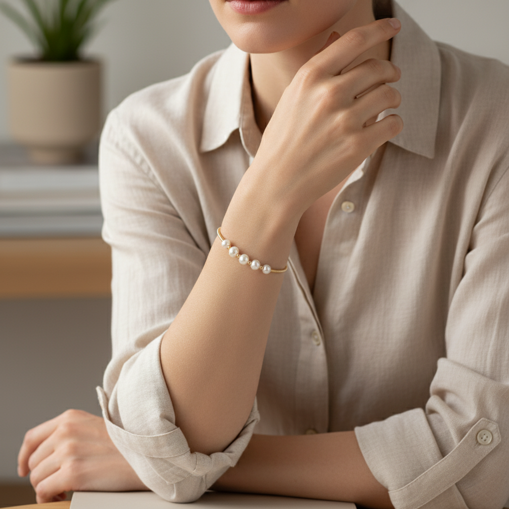 Nacreous Freshwater Pearl Bracelet