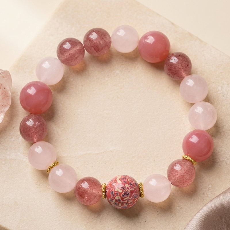Rosé Radiance Quartz & Agate Bracelet