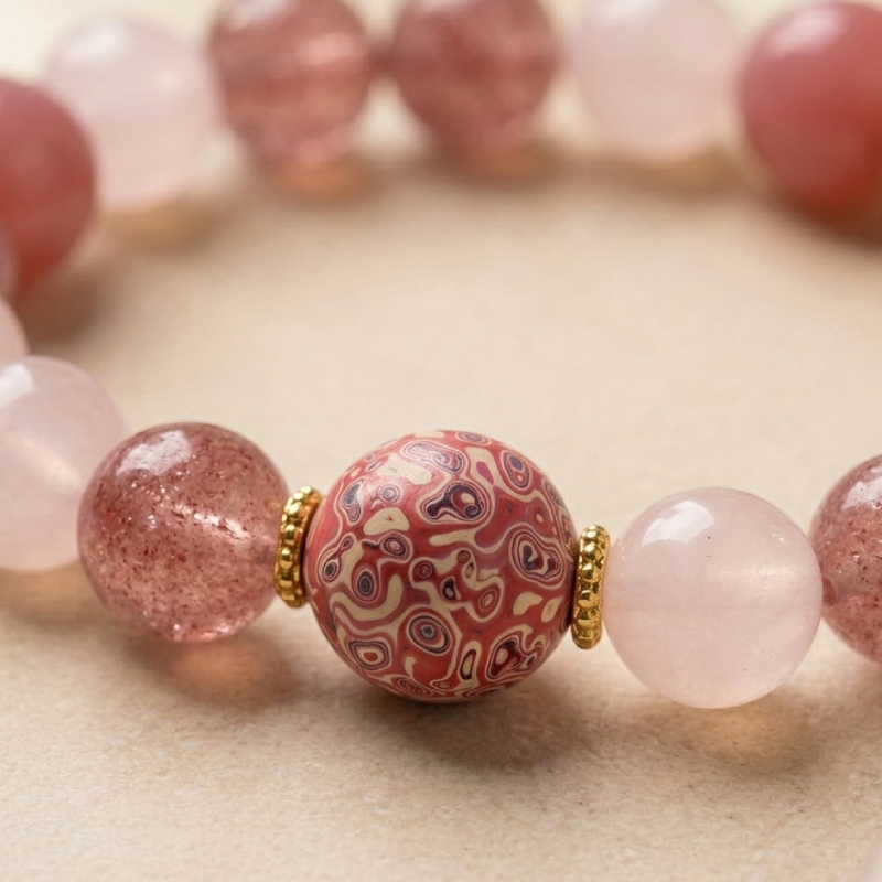 Rosé Radiance Quartz & Agate Bracelet