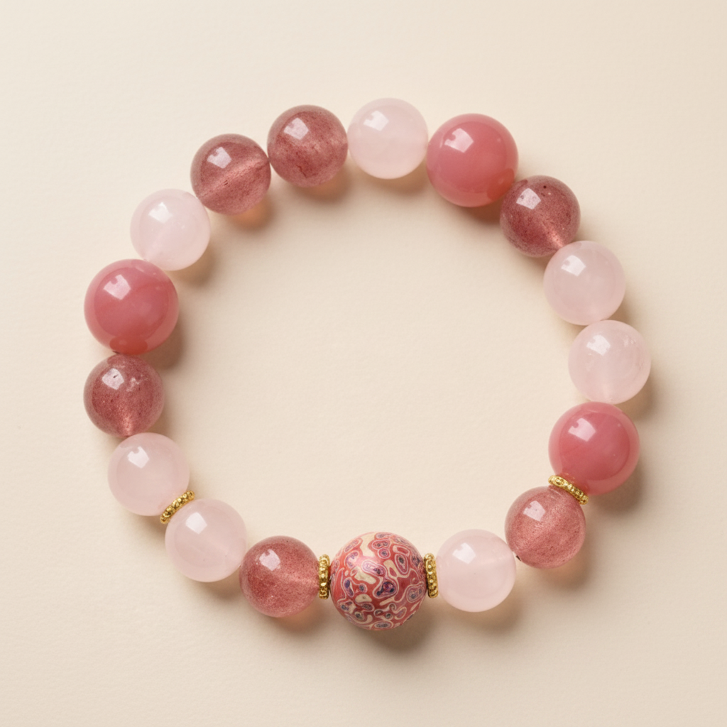 Rosé Radiance Quartz & Agate Bracelet