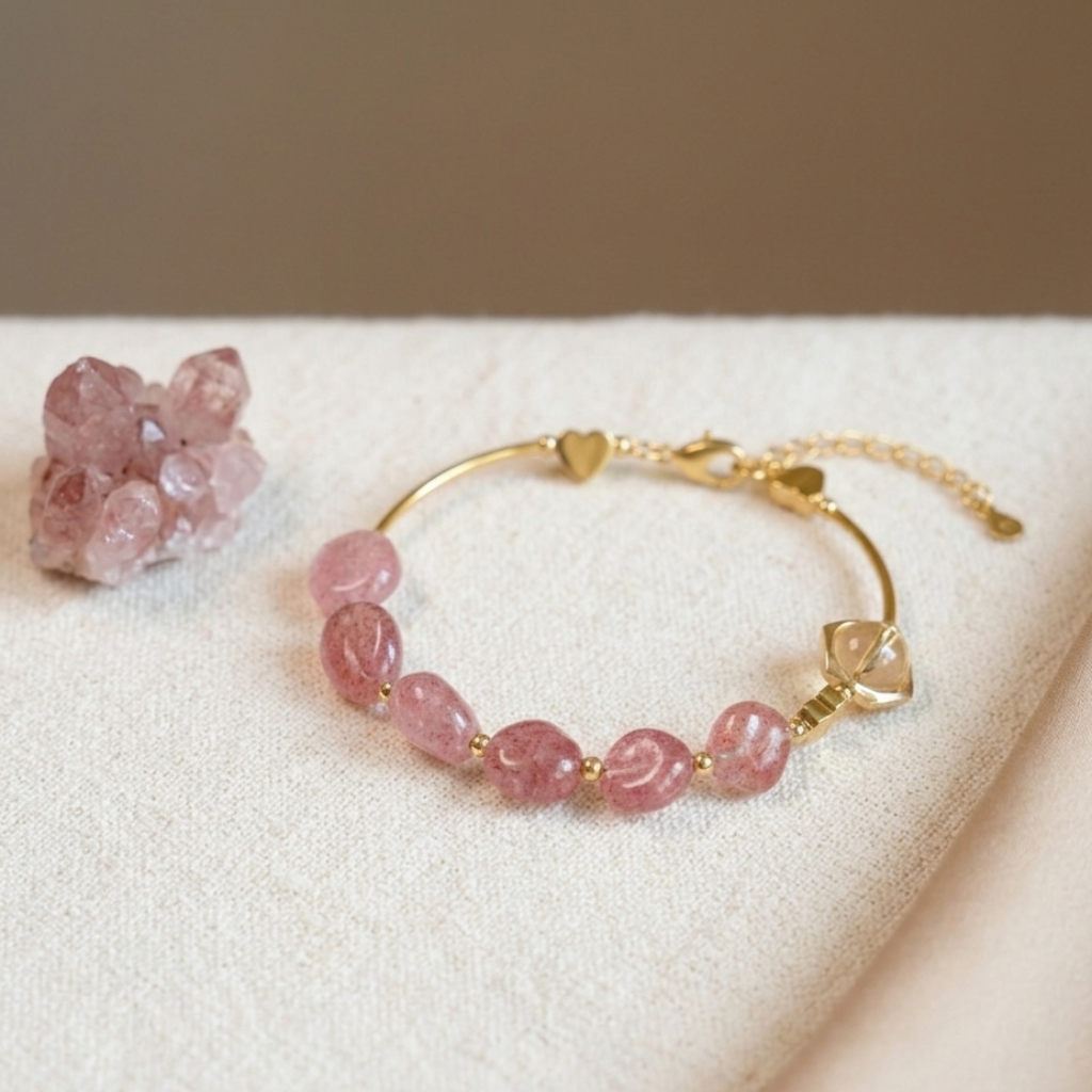 Roseate Strawberry Quartz Bracelet