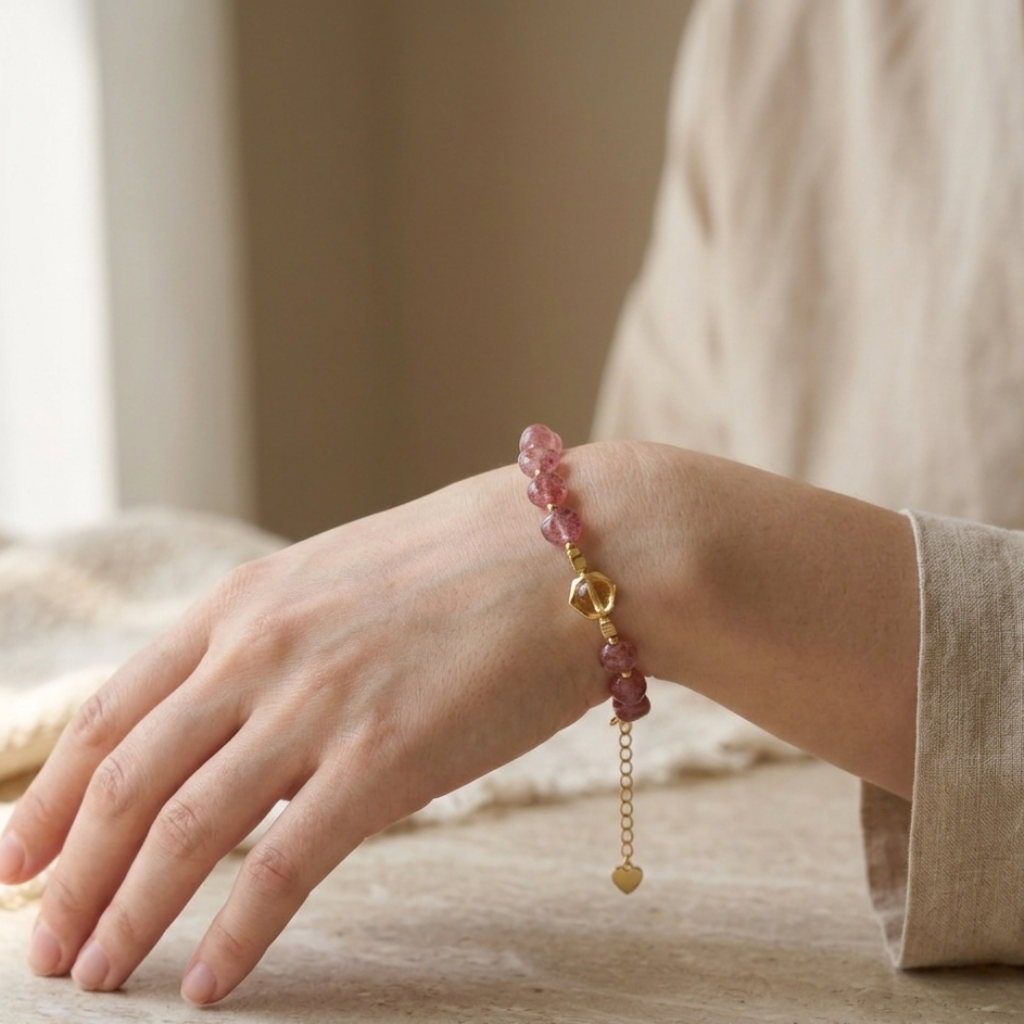 Roseate Strawberry Quartz Bracelet