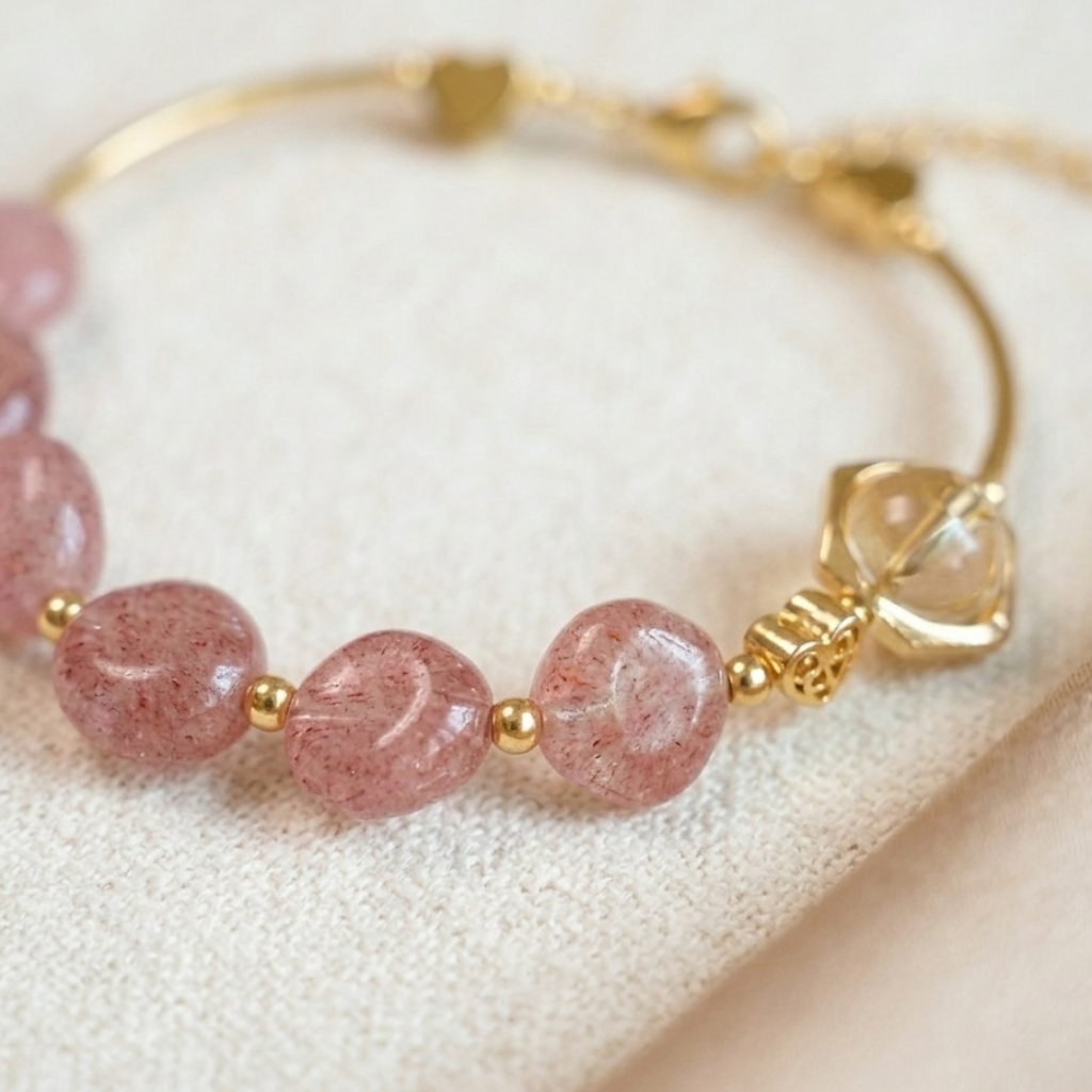 Roseate Strawberry Quartz Bracelet