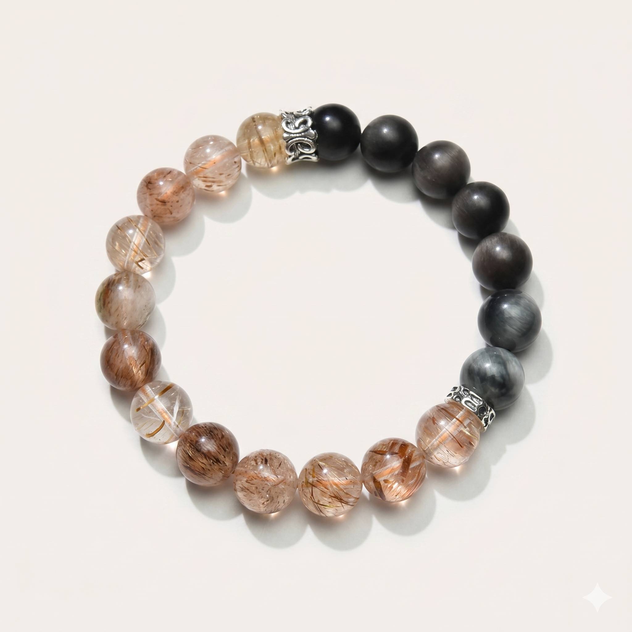 Resonance Balance Super Seven & Black Obsidian Bracelet